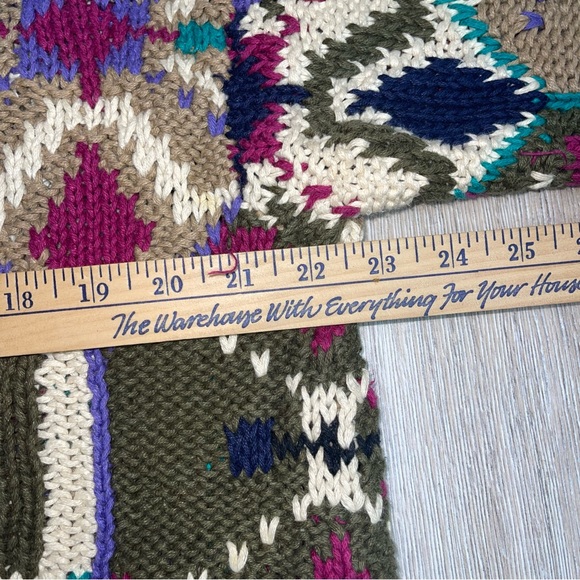 Vintage Peck & Peck Women’s Hand Knit Coogie Style Sweater Collared Shoulder Pad - Picture 9 of 12